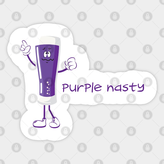 Purple nasty pint Sticker by dizzycat-biz